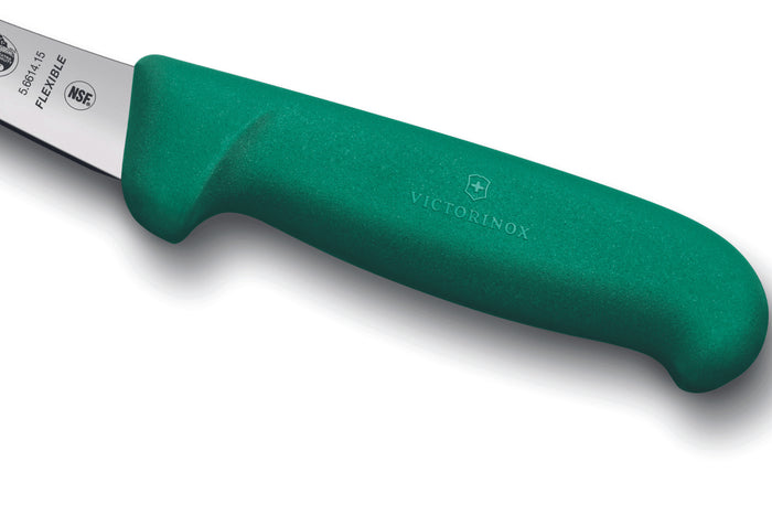 Couteau à désosser Victorinox 5.6614.15 lame renversée flexible 15cm manche fibrox vert