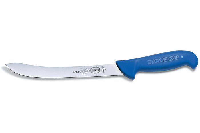 Couteau à filets semi flexible Dick Ergogrip pointe large manche bleu - 18 cm