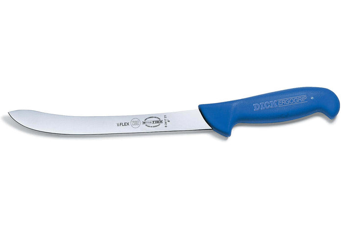 Couteau à filets semi flexible Dick Ergogrip pointe large manche bleu - 21 cm