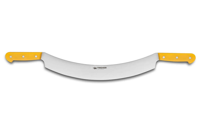 Couteau à fromage professionnel Fischer 2 manches lame courbée 35cm - Jaune