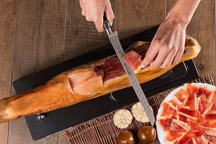Couteau à jambon Arcos Riviera forgé lame alvéolée 25cm