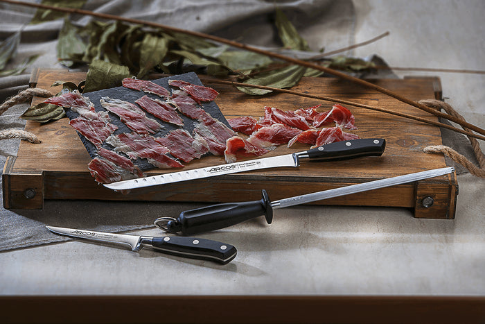 Couteau à jambon Arcos Riviera forgé lame alvéolée 25cm