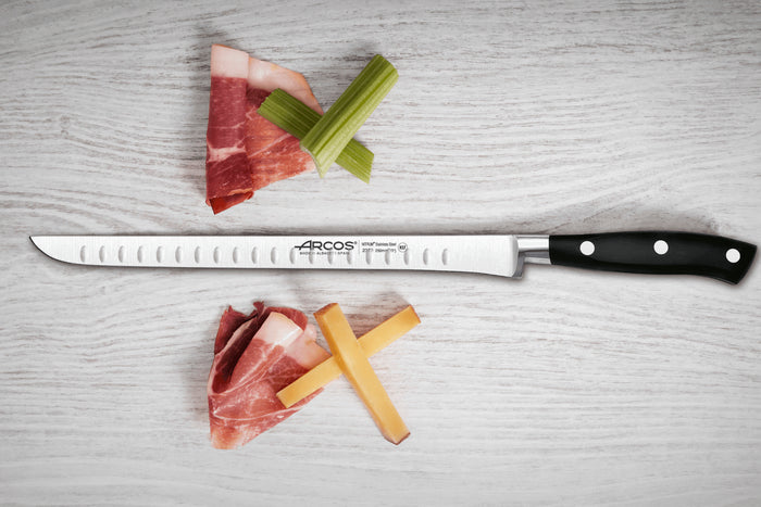 Couteau à jambon Arcos Riviera forgé lame alvéolée 25cm