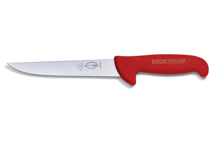 Couteau à saigner Dick Ergogrip lame 18cm manche synthétique - Rouge