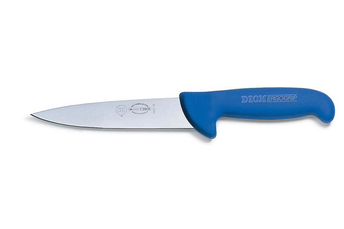 Couteau à saigner Dick Ergogrip pointe milieu manche bleu - 13 cm
