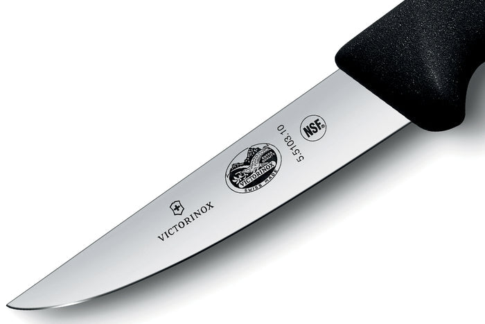Couteau à saigner lapin/volaille Victorinox 5.5103.10 lame 10cm manche fibrox noir