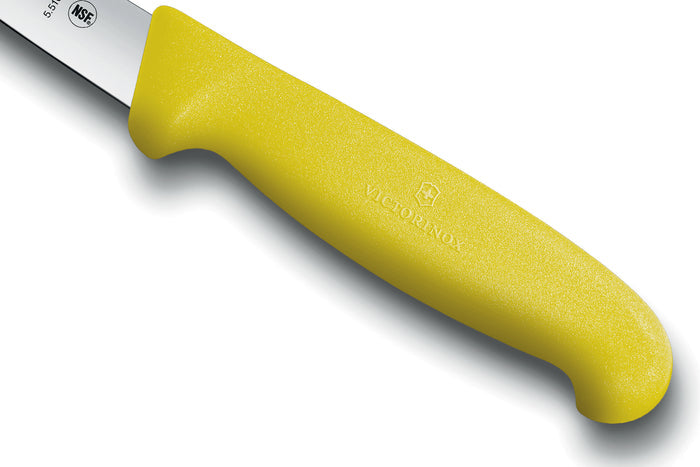 Couteau à saigner lapin/volaille Victorinox 5.5108.10 lame 10cm manche fibrox jaune