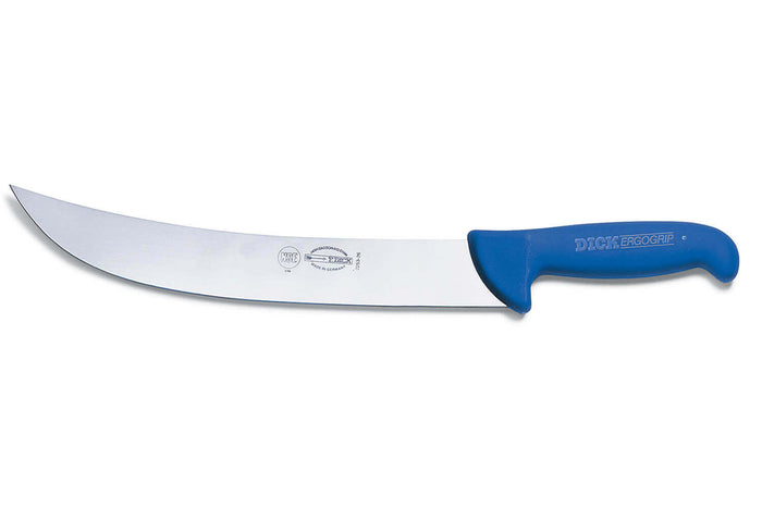 Couteau de boucher Dick Ergogrip forme américaine manche bleu - 30 cm
