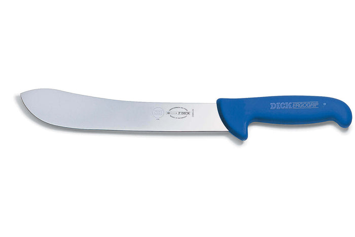 Couteau de boucher Dick Ergogrip pointe large manche bleu - 23 cm