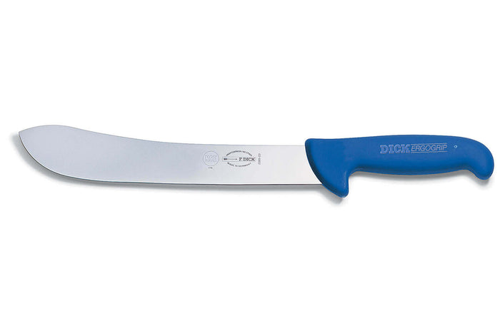 Couteau de boucher Dick Ergogrip pointe large manche bleu - 26 cm