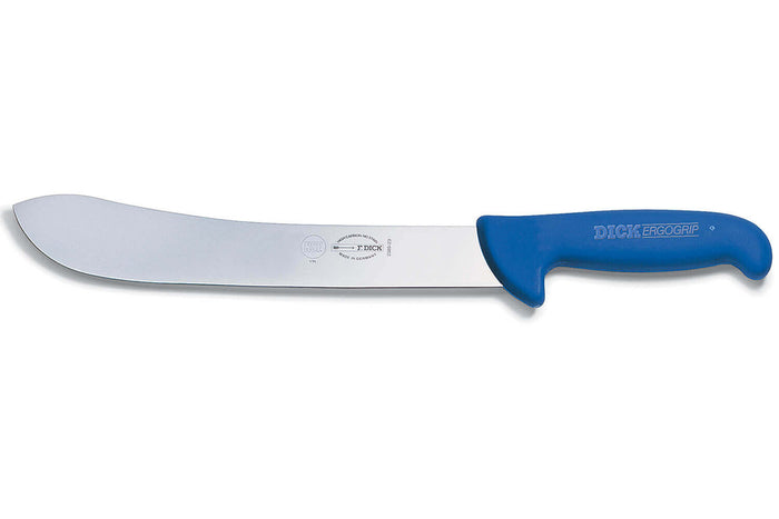 Couteau de boucher Dick Ergogrip pointe large manche bleu - 30 cm