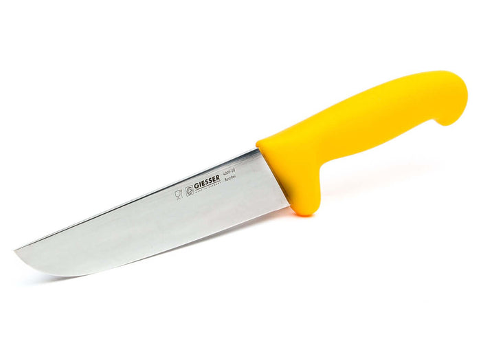 Couteau de boucher pro Giesser lame 18cm 4005 - Jaune foncé