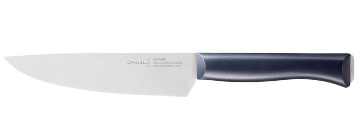 Couteau de chef Intempora Opinel acier Sandvik manche bleu marine - 17 cm