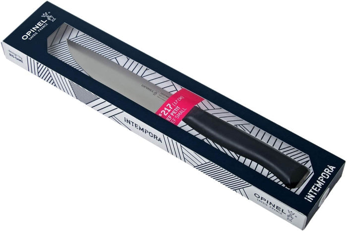 Couteau de chef Intempora Opinel acier Sandvik manche bleu marine - 17 cm