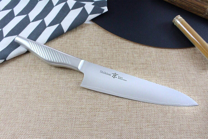 Couteau de chef japonais Shizu Hamono Kyo San Mai tout acier - 18 cm