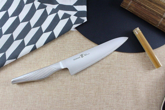 Couteau de chef japonais Shizu Hamono Kyo San Mai tout acier - 18 cm