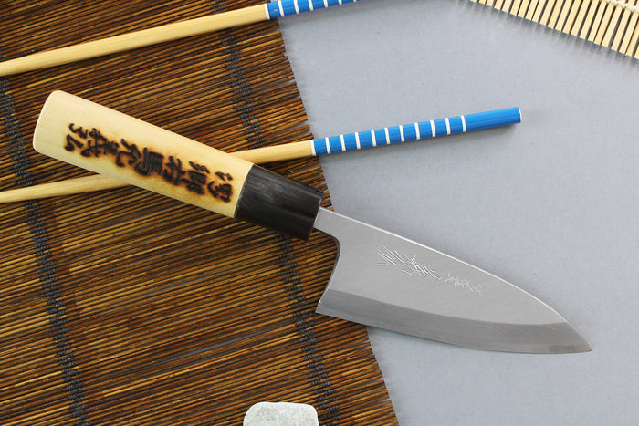 Couteau deba japonais artisanal Yoshihiro Jyosaku White 2 steel - 10.5 cm