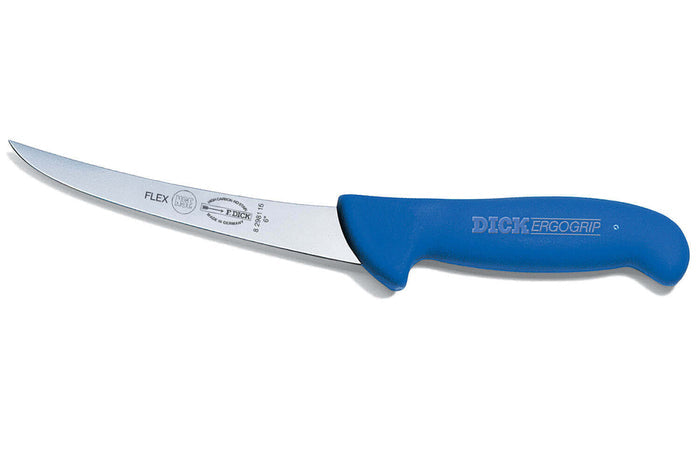 Couteau désosseur Dick Ergogrip lame courbe flexible manche bleu - 15 cm