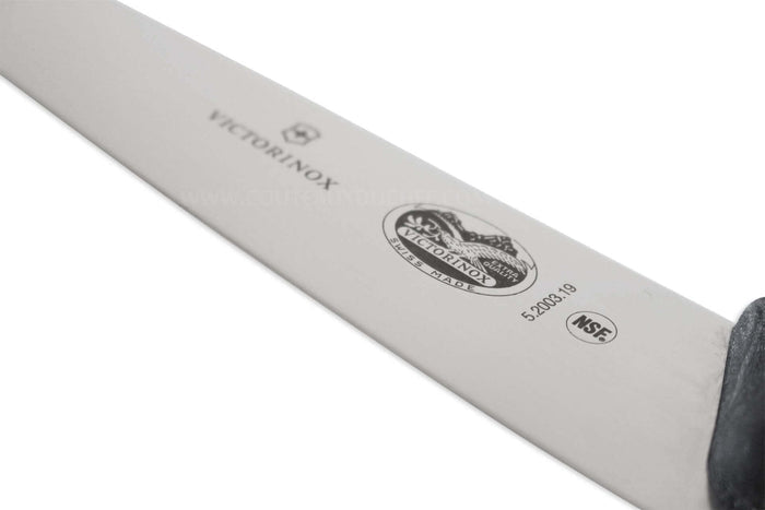 Couteau éminceur Victorinox 5.2003.19 lame de 19cm manche fibrox noir