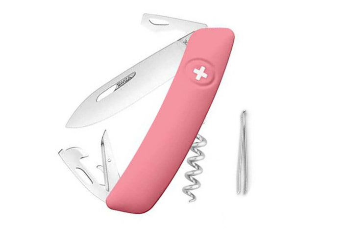 Couteau multifonction SWIZA D03 11 fonctions 95mm - Rose