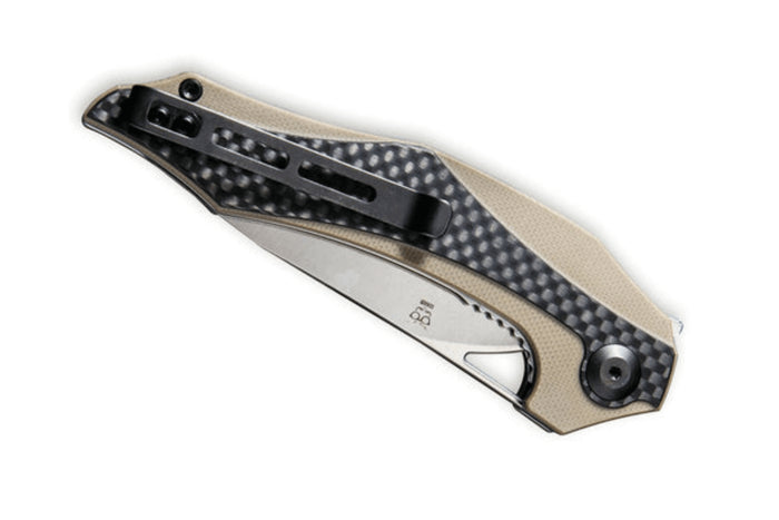 Couteau pliant CIVIVI Plethiros en G10/fibre de carbone 11,2cm - Marron