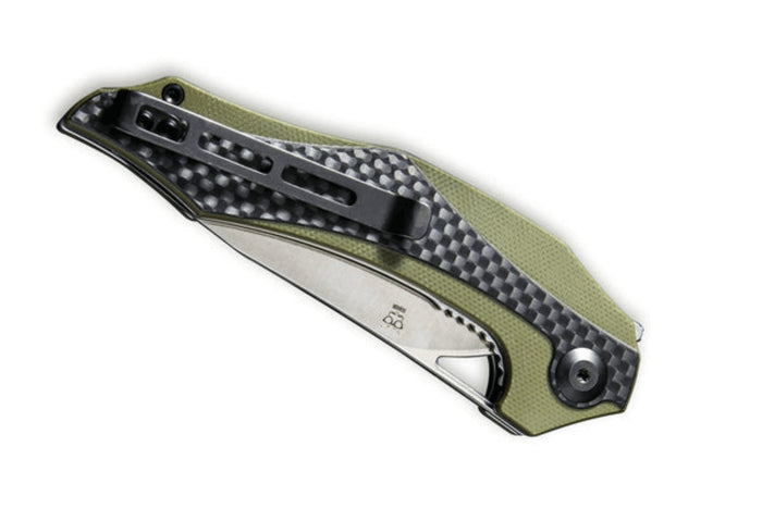 Couteau pliant CIVIVI Plethiros en G10/fibre de carbone 11,2cm - Olive