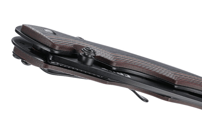 Couteau pliant CRKT Endorser manche G10 noir marron strié 10,5cm - Noir