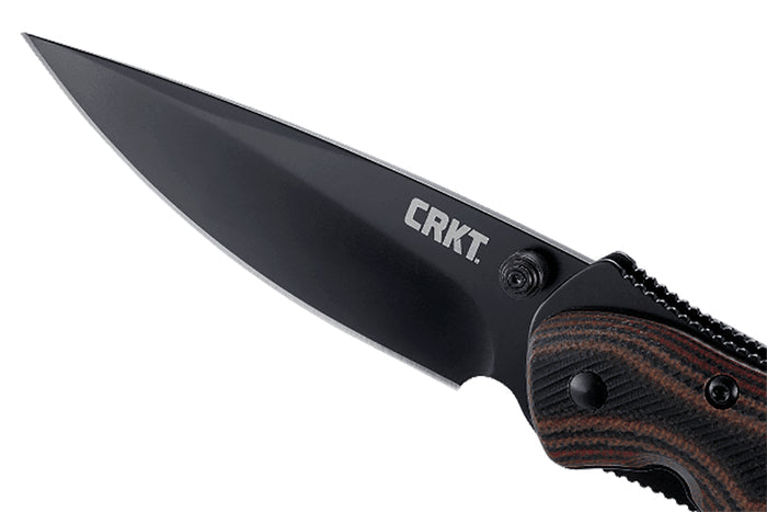 Couteau pliant CRKT Endorser manche G10 noir marron strié 10,5cm - Noir