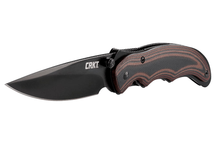 Couteau pliant CRKT Endorser manche G10 noir marron strié 10,5cm - Noir