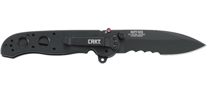 Couteau pliant CRKT M21 manche à trous G10 noir - 11 cm