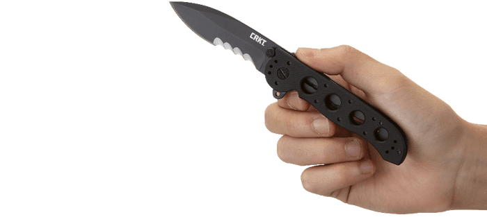 Couteau pliant CRKT M21 manche à trous G10 noir - 11 cm