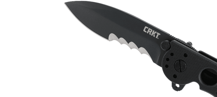 Couteau pliant CRKT M21 manche à trous G10 noir - 11 cm