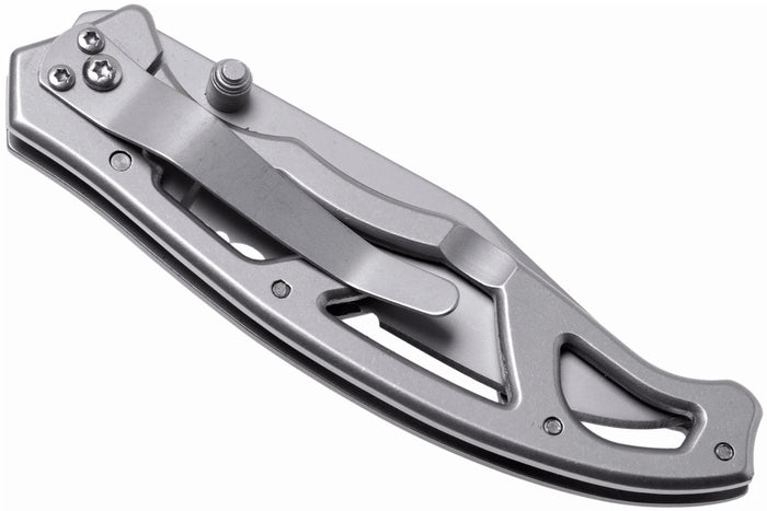 Couteau pliant Gerber Paraframe GE04844 semi-denté manche squelette en acier gris - L