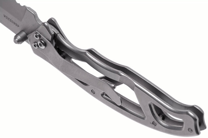 Couteau pliant Gerber Paraframe GE04844 semi-denté manche squelette en acier gris - L