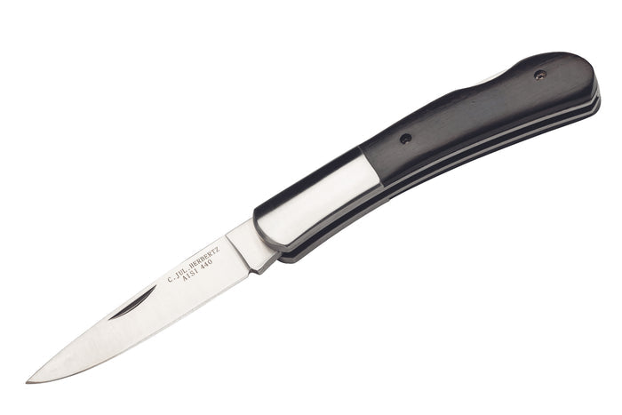 Couteau pliant Herbertz 587 manche en bois 10cm avec mitre acier - Ebène