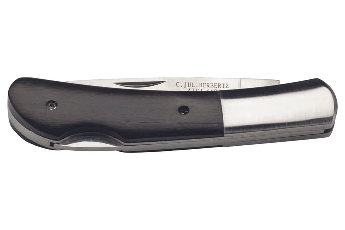 Couteau pliant Herbertz 587 manche en bois 10cm avec mitre acier - Ebène