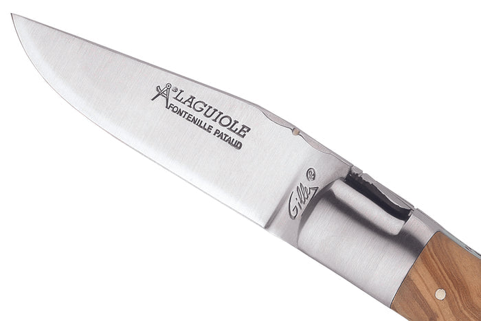 Couteau pliant Laguiole GILLES 9421 manche en bois d'olivier 10,5cm avec mitres