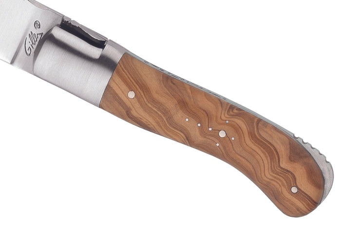 Couteau pliant Laguiole GILLES 9421 manche en bois d'olivier 10,5cm avec mitres