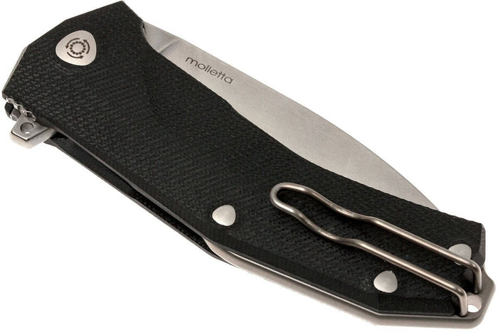 Couteau pliant LionSteel KUR manche G10 ou olivier 12cm - Noir