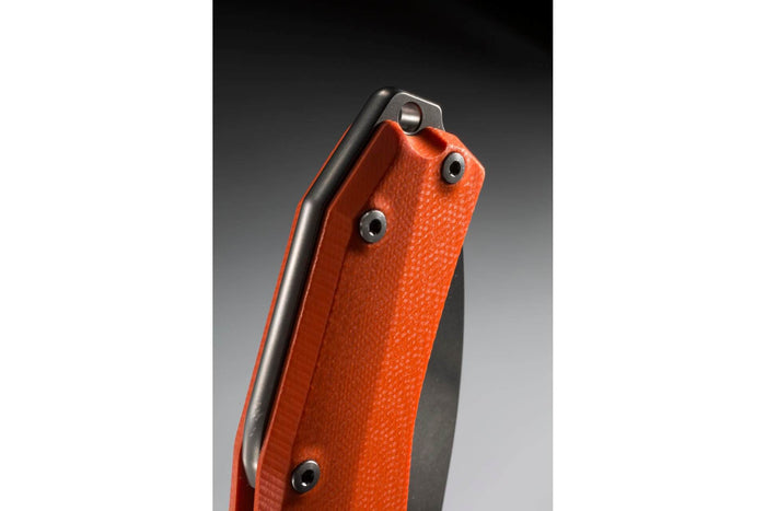 Couteau pliant LionSteel KUR manche G10 ou olivier 12cm - Orange