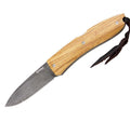Couteau pliant LionSteel Opera acier damas manche 10cm + lacet - Olivier