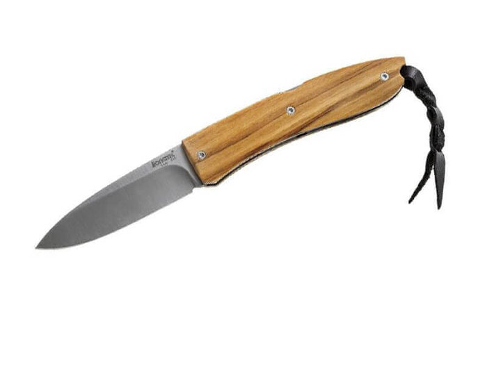 Couteau pliant LionSteel Opera manche 10cm lacet + étui - Olivier