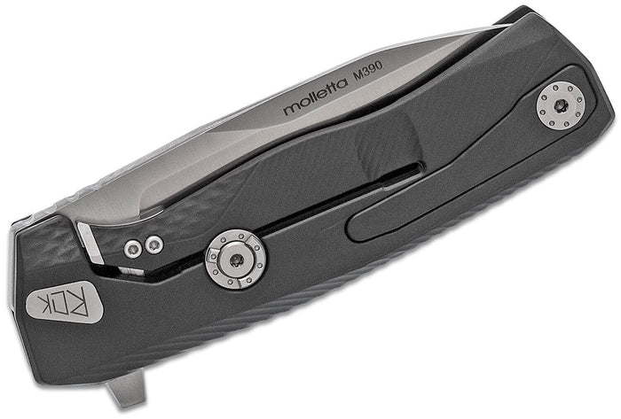 Couteau pliant LionSteel ROK manche monobloc 11cm - Noir