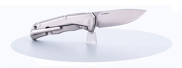 Couteau pliant LionSteel Tre manche G10 / titanium 10cm - Noir