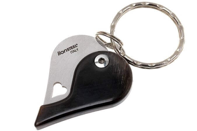Couteau pliant porte-clés coeur LionSteel LionBeat 4.5cm - Corne