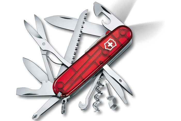 Couteau suisse Victorinox Huntsman Lite rouge translucide 91mm 21 fonctions