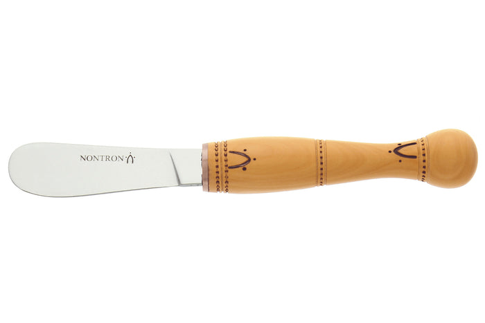 Couteau tartineur Nontron 7605 lame 7cm manche en buis pyrogravé