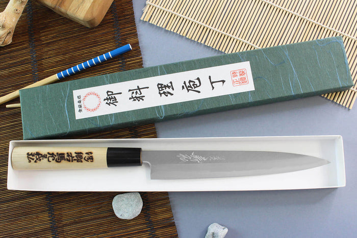 Couteau yanagiba japonais artisanal Yoshihiro Jyosaku White 2 steel - 18 cm