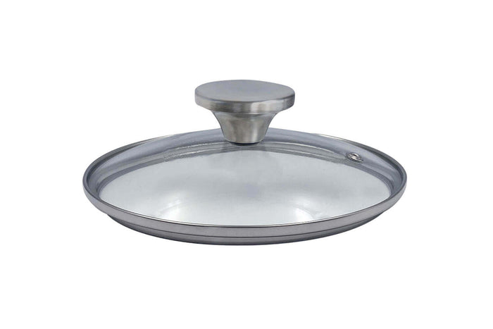 Couvercle en verre bombé Cookut à bouton en inox - 16cm