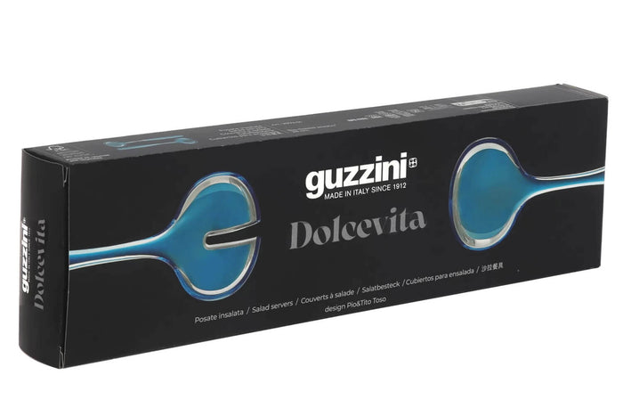 Couverts à salade Guzzini Dolcevita en polymère biosourcé - Perle - Turquoise - Ambre